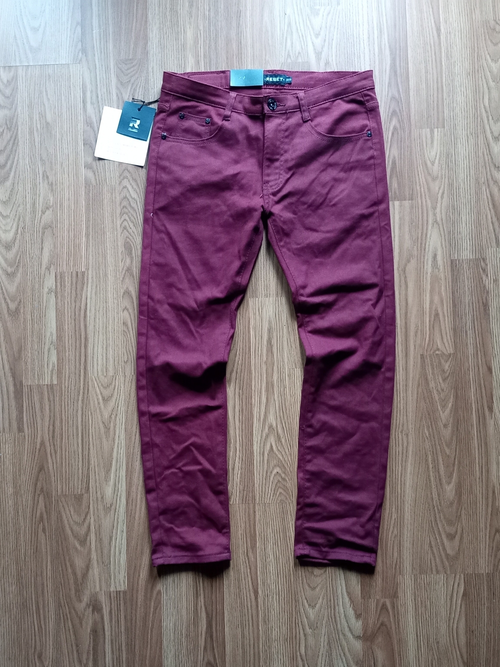 Men's Reset Premium Slim Fit Burgundy Jeans Size 30×30 NWT